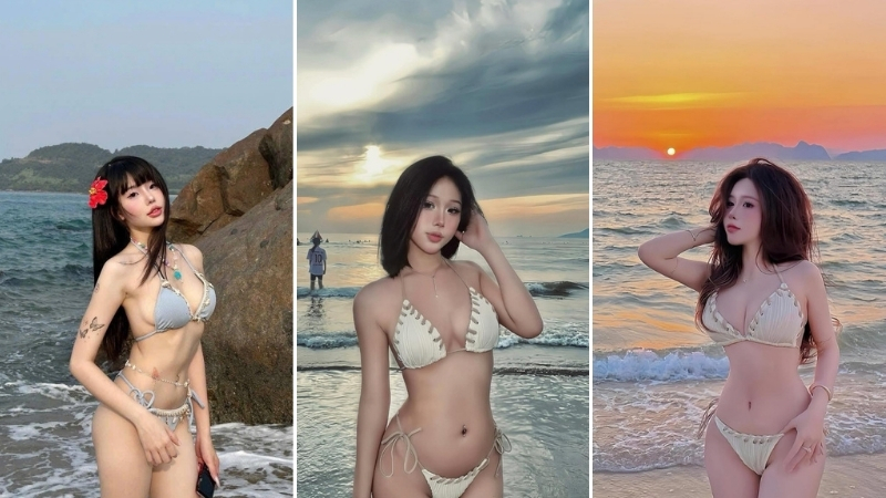 Ảnh Gái Xinh Đi Biển Với Bộ Bikini Siêu Gợi Cảm