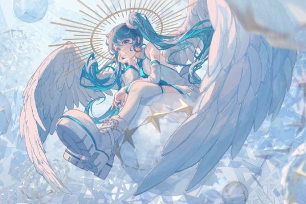 Hình nền máy tính gái anime với sắc màu mượt