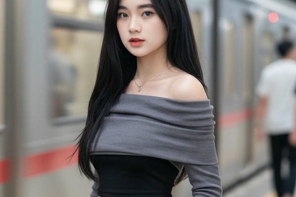 Cô gái cute giữa phố