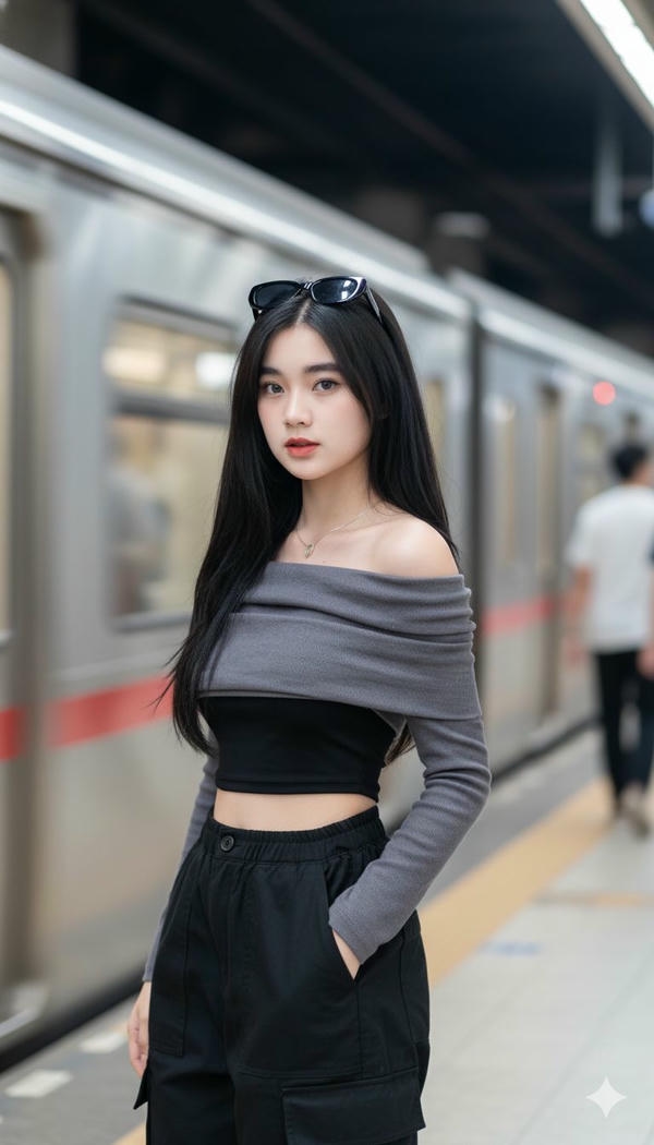 Cô gái cute giữa phố