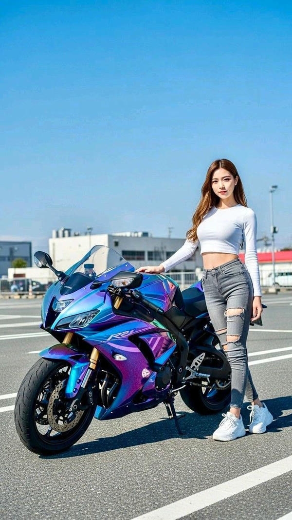 Gái xinh bên mô tô với vẻ đẹp nổi bật