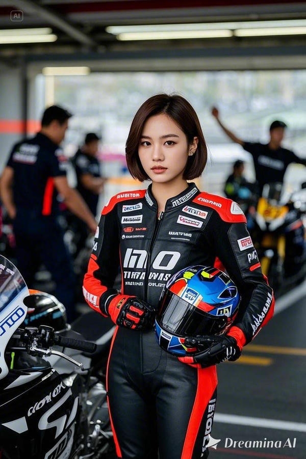 Gái xinh tạo dáng nổi bật bên mô tô.