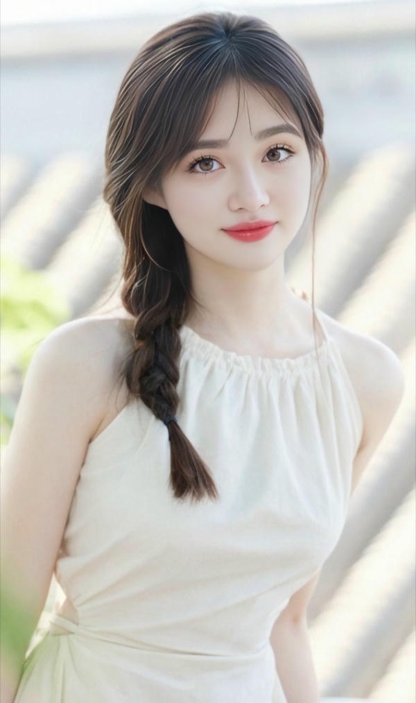 Girl châu Á rạng rỡ màn hình