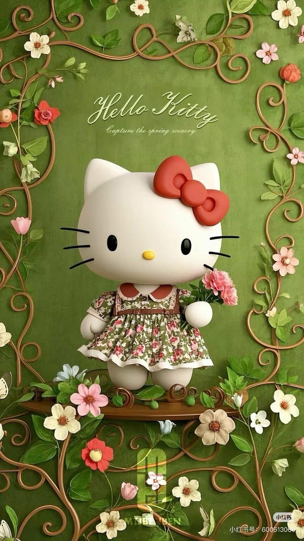 Hình nền Hello Kitty cực chill.