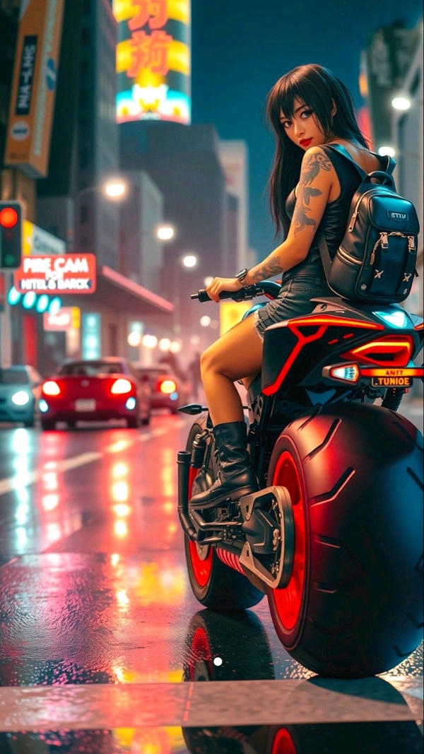 Hình nền anime gái xinh biker ngầu