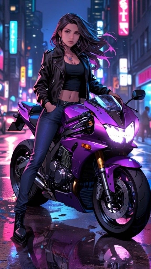 Hình nền anime gái xinh đua xe
