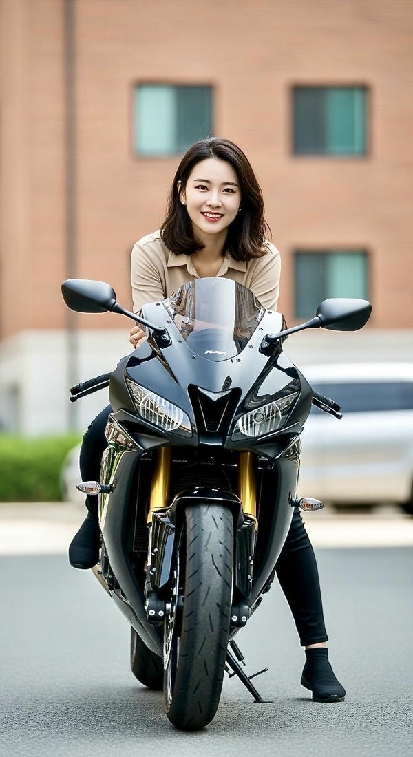Hình nền gái xinh bên mô tô cực kỳ nổi bật.