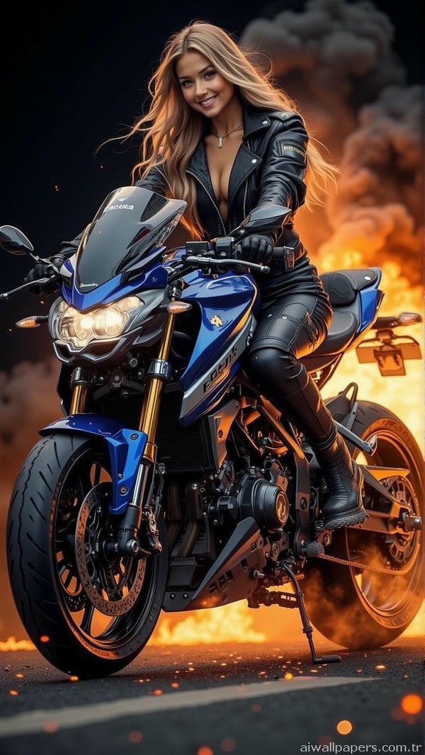 Hình nền gái xinh lái mô tô