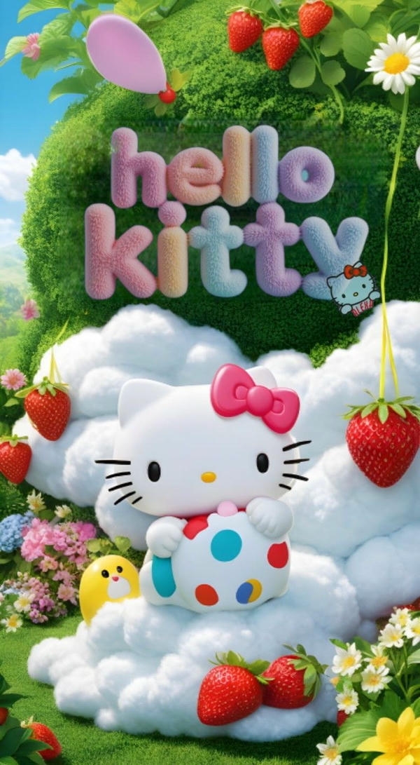 Mở điện thoại là thấy Hello Kitty.