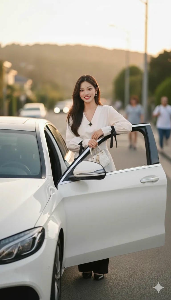 Người mẫu tỏa sáng bên siêu xe.