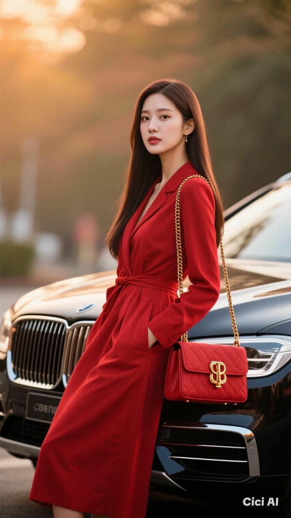 Vẻ đẹp hiện đại cạnh siêu xe.